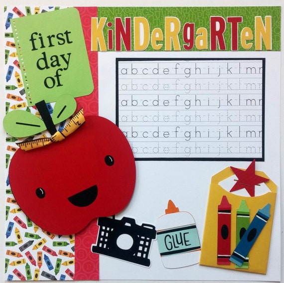 Kindergarten scrapbook pages First day of school by ohioscrapper