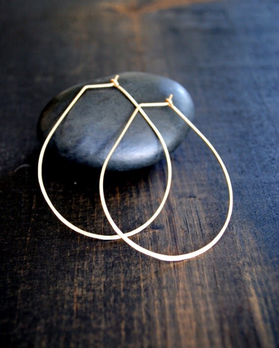 Teardrop Hoop Earrings Gold
