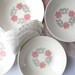 Vintage Harmony House Crinoline Pink and Gray Rose Dessert Bowls Set of Four