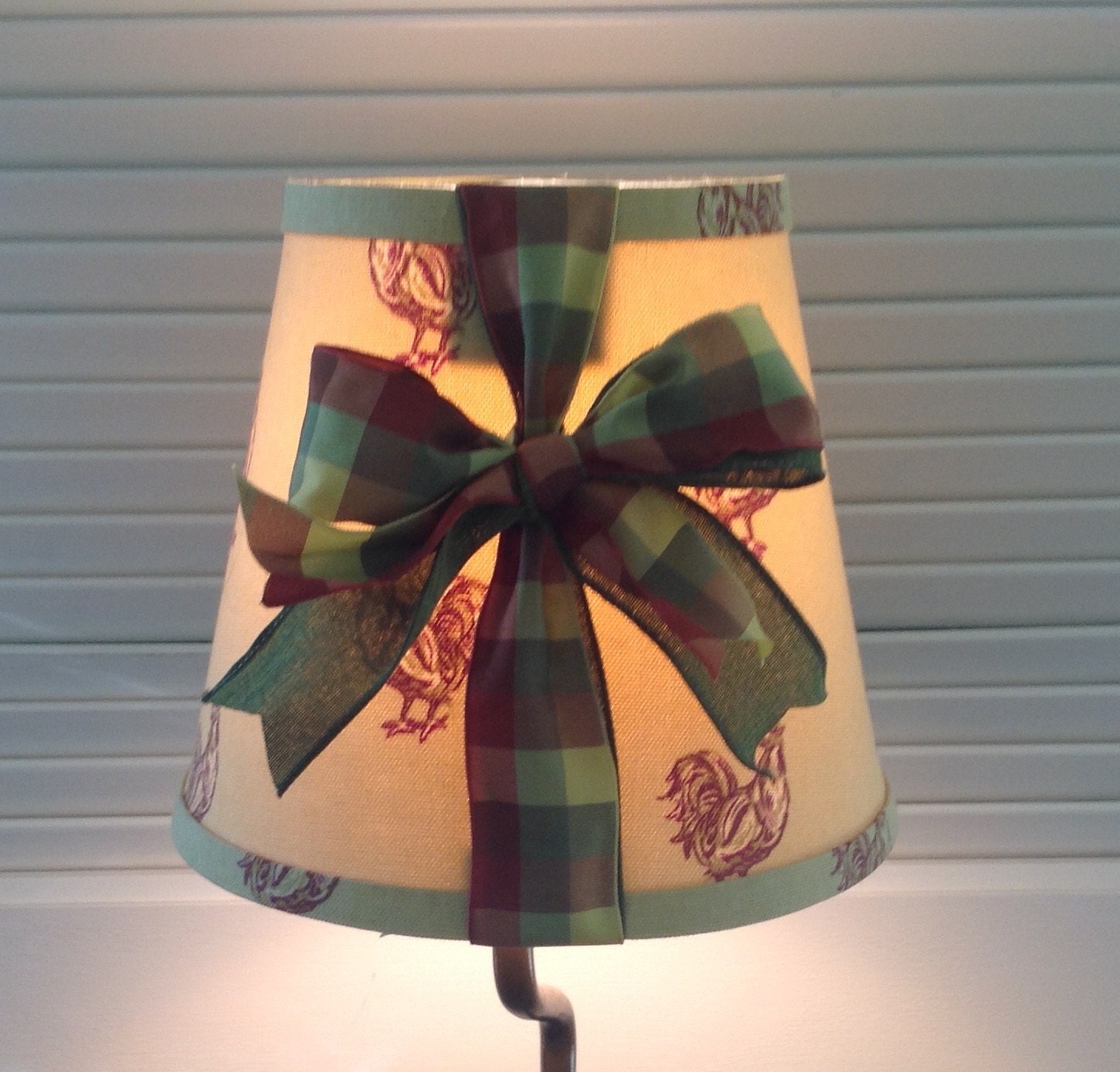 French Country Lamp Shade with Roosters by SCBORIGINALS on Etsy