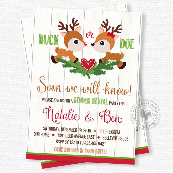 Christmas Gender Reveal Party Invitations 7