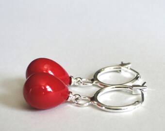 Jewelry / Dangle Earrings / Swarovski Pearl Earrings / Sterling Silver Drop Pearl Earrings / Gift for Her / Accessories
