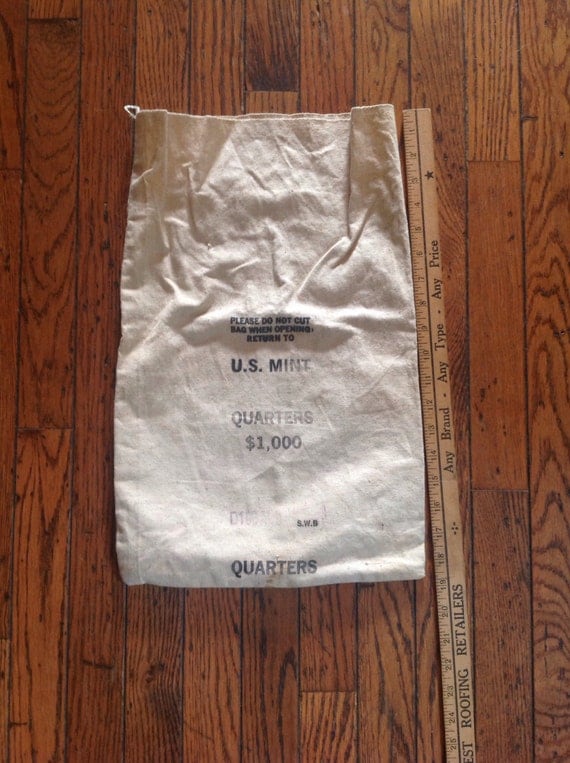 Vintage US Mint Canvas Quarters Money Bag