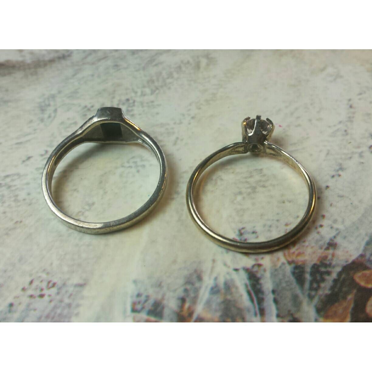 Vintage Sterling Silver Pair Stackable Rings by GranvilleGallery