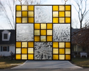 Stained Glass Suncatcher Quilt Block Irish Chain