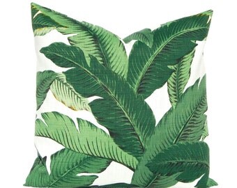 Outdoor Pillow Cover - Tommy Bahama Swaying Palms - Banana Leaf Pillow Cover - Green Pillow Cover - Outdoor Cushion Cover - Hawaiian Decor