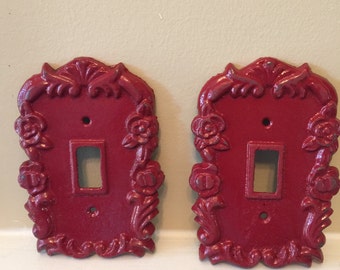 Switch Plates/ Cast Iron Light Switch Plate / Single Cast Iron Plate / Switch Plates / Metal Switch Plates - Set of 2