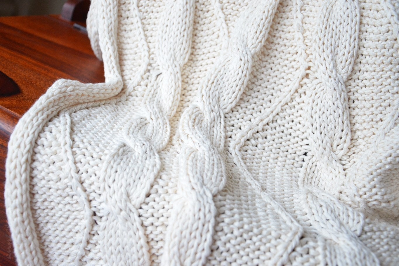 Cable knit fabric. Organic cotton chunky knit yardage. Make baby