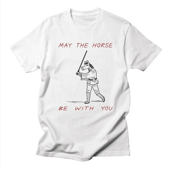 May The Horse Be With You - Star Wars inspired - Mens / Womens illustrated T-shirt / Tee by Oliver Lake - iOTA iLLUSTRATiON