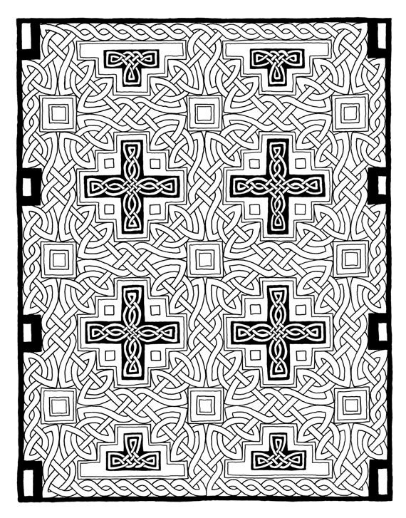 Items similar to Printable Celtic Knot Coloring Page PDF Instant