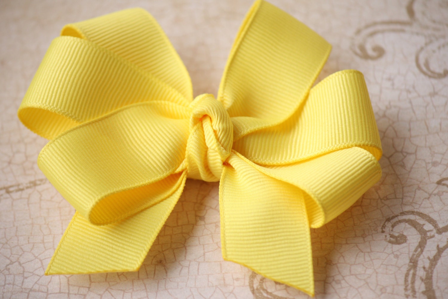 Medium Yellow Hair Bow 4 Inch Hair Bow Hair Bow for