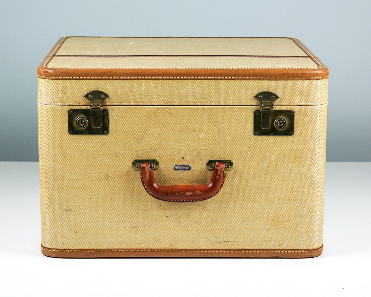 Large Square Suitcase 1940s Vintage Suitcase Old Suitcase