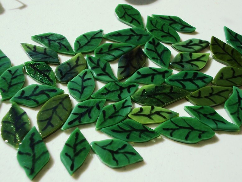 Leaves Fused Glass 5 each or more