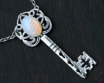 Moon Opal Key Necklace