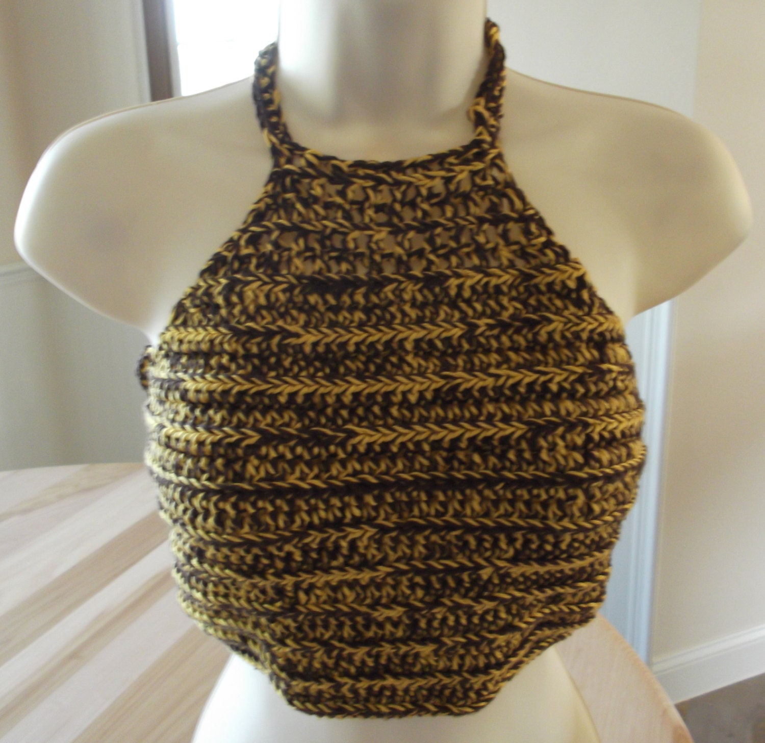 Halter Top Crochet Halter Women's Bust Size 36 by Hookedonyarnct