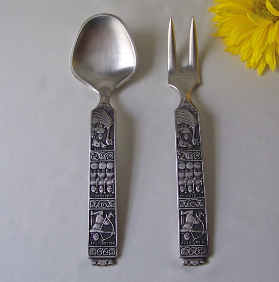 Vintage Pewter Serving Utensils Konge tinn by cynthiasattic