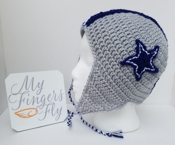 Dallas Cowboys Helmet Hat Crochet Pattern adult by MyFingersFly