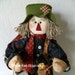 Art Doll ~ Scarecrow Doll ~ Jeb ~ 24 Inches Tall ~ Blue, Green and Red Poseable Scarecrow ~ Autumn Decoration