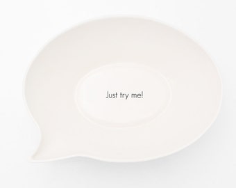 Contemporary Ceramic Bowl, White Ceramic Salad Bowl, Porcelain Rice Bowl - Just Try me!