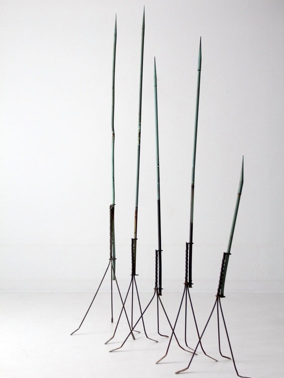 antique American lightning rods 5 pc collection copper