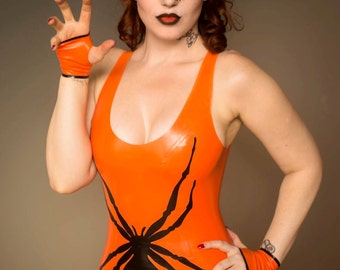 Latex Dress, Latex Halloween Spider Web Dress