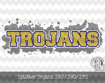 Splatter Trojans Files INSTANT DOWNLOAD in dxf/svg/eps for use with programs such as Silhouette Studio and Cricut Design Space