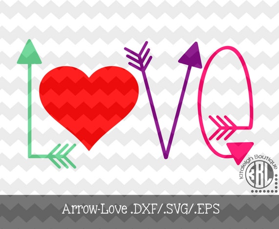 Download Arrow Love INSTANT DOWNLOAD in .dxf/.svg/.eps for use with