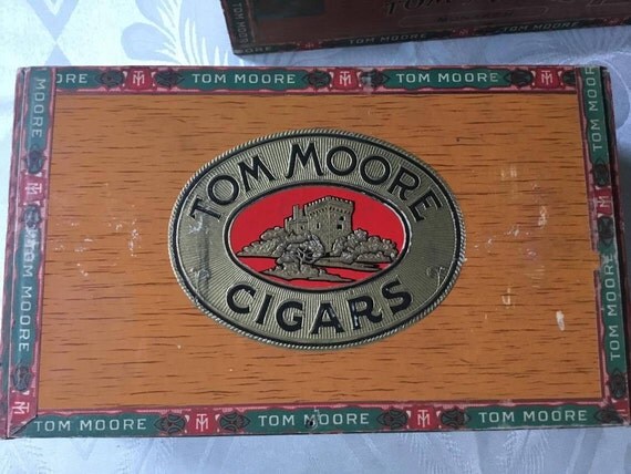 Tom Moore Antique Cigar Box 1933
