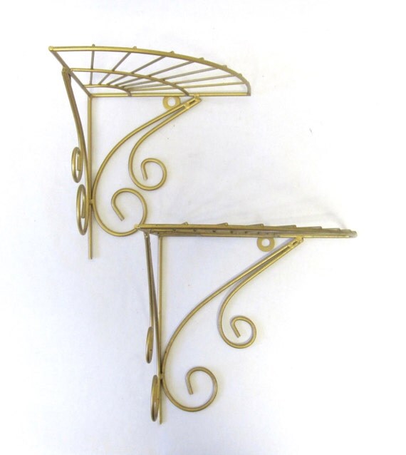 Corner Shelf Wire Wall Mount Set of Two Shelves