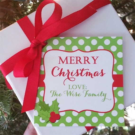 Personalized Christmas Gift Tags Printable or Printed with