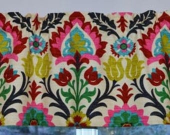 Custom Curtain and Kitchen Valance . Waverly Santa Maria Desert Flower . FULLY Lined . Beautiful Handmade by SeamsOriginal