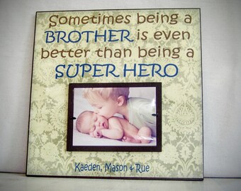 Big Brother Picture Frame, Being a Big Brother, 12x12 Custom Siblings Picture Frame, New Baby
