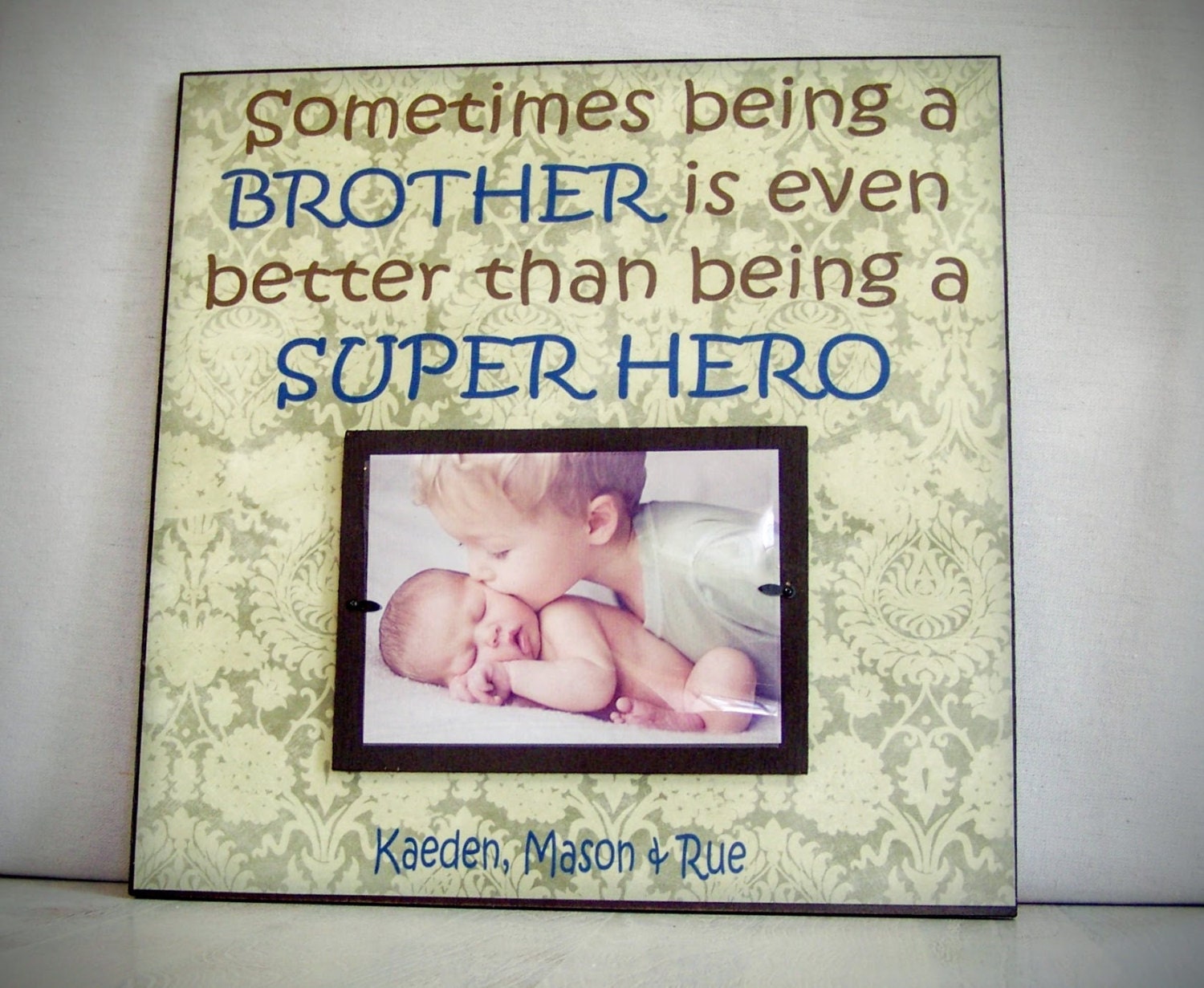 Big Brother Picture Frame Being a Big Brother 12x12 Custom