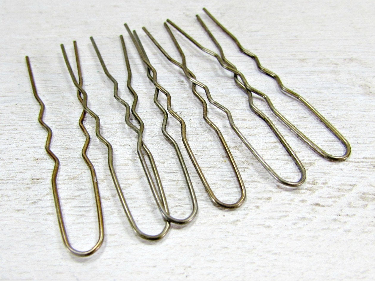 Vintage Brass HairPins / Chignon Pins / Bun by