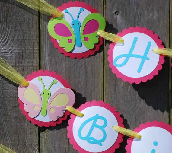 Butterfly Birthday Party Banner, Butterfly 1st Birthday, Butterfly Banner, Butterfly Baby Shower Il_570xn