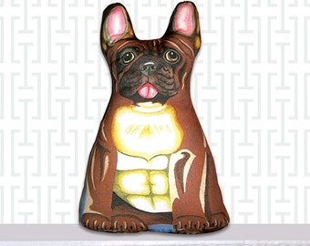 Stuffed Animal Fawn French Bulldog Three Sided by deborahmix