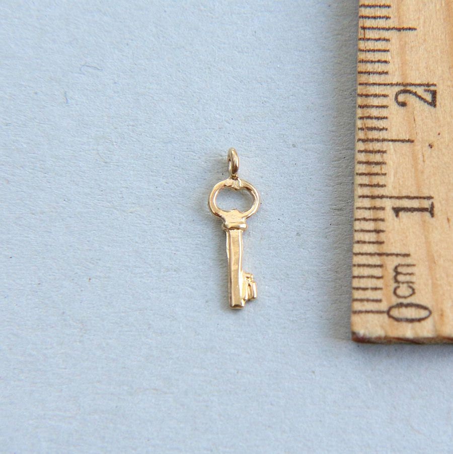 Key Charm, Gold vermeil Key Charm, Gold Plated Sterling Silver Key Charm, Gold Small Key charm