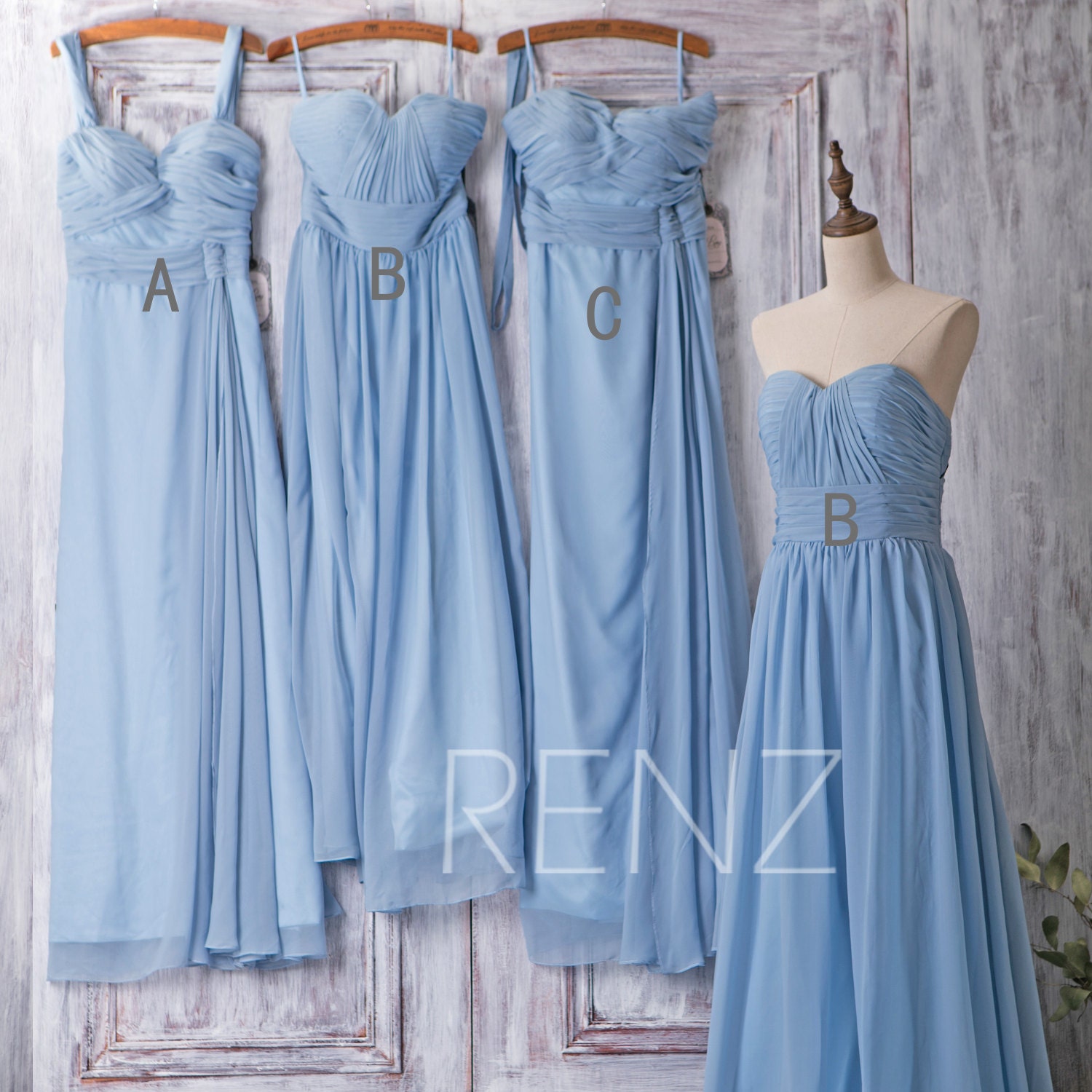 2016 Light Blue Bridesmaid Dress Mix and Match Prom by RenzRags