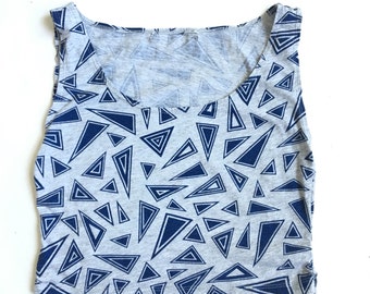 Vintage 80s 90s Geometric Mega Crop Top