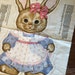 Clover cottontail rabbit bunny FABRIC PANEL