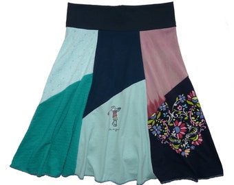 Half Price Sale Golfer Skirt Women's Small Medium Size 4 6 8 Hippie Skirt upcycled skirt t-shirt skirt twinkle skirts from Twinklewear