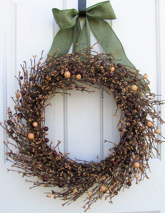 Spring Wreath Primitive Pip Berry Wreath Every Day Wreath