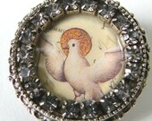 Peace Dove Holiday Pin with Rhinestones Christmas Jewelry Christmas Jewelry