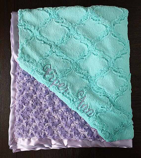 Embroidered Minky Blanket personalized minky blanket minky
