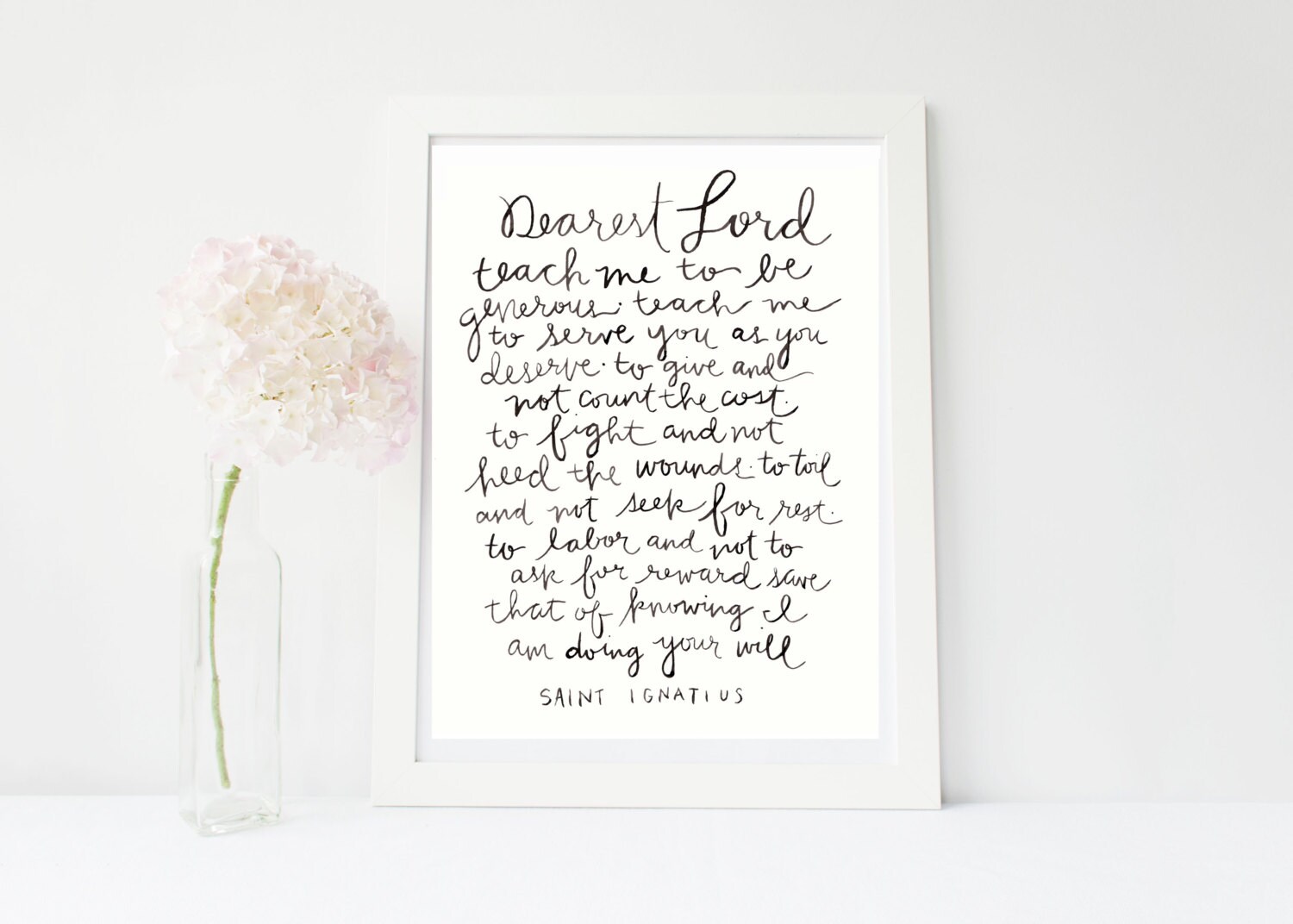 watercolor generosity prayer saint ignatius black and white