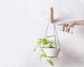 Hanging planter - plant hanger - grey wall planter - hostess gift - indoor planter