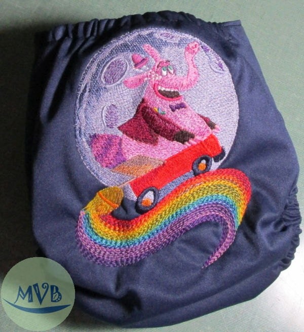 Cloth Diaper Embroidery One Size Imaginary Friend