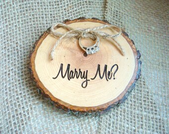 engagement ring holder marry me marry me rustic wood slice rustic wedding decor - Wedding Ring Holder engagement ring holder marry me marry me rustic wood slice rustic wedding decor - Wedding Ring Holder