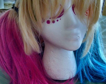 Ready to Ship - Harley Quinn Wig - Suicide Squad Cut and dyed - Perfect for Cosplays, Halloween, Photoshoots