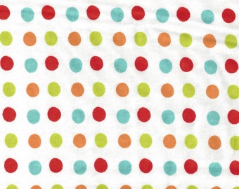 Nursery Flannel Fabric - Dobbs Multi Dots - 27 inches (3/4 yard)